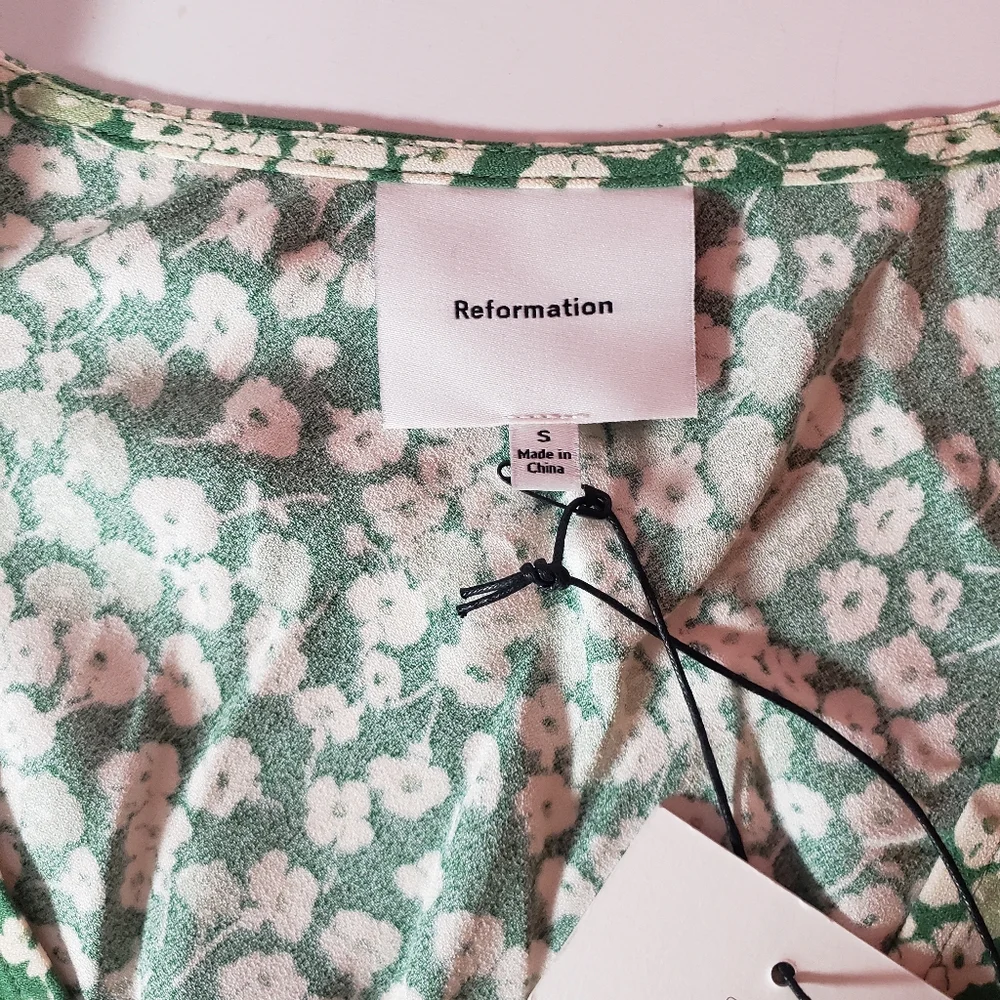 Reformation Calix Mento Mini Dress Bias Cut Ditsy Floral Cottagecore Spring S - Picture 3 of 14